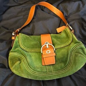 Suede and Leather coach bag